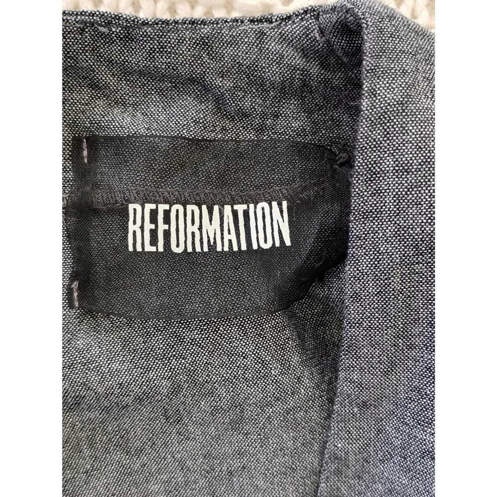 Reformation Minimalist $218 Grey Short Sleeve Wide Leg Tie Waist Jumpsuit Fits S